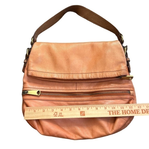 FOSSIL Explorer Fold Over Crossbody Leather Distressed Orange Bag Purse VINTAGE - Picture 13 of 15